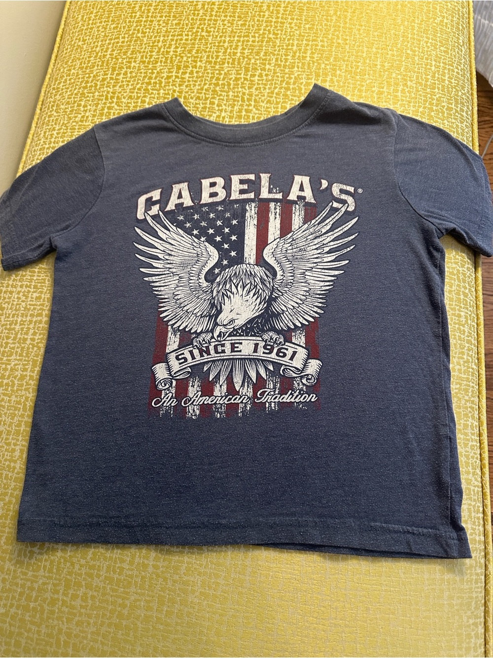Cabela's Navy Blue Kids Eagle & Flag Graphic Tee